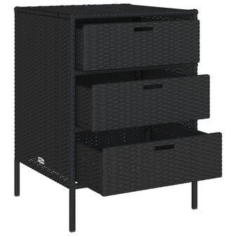 Tuinkast 55x59x80 cm poly rattan zwart 6