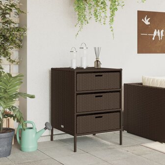 Tuinkast 55x59x80 cm poly rattan bruin 3