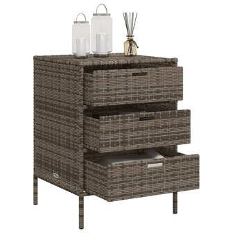 Tuinkast 55x59x80 cm poly rattan grijs 5