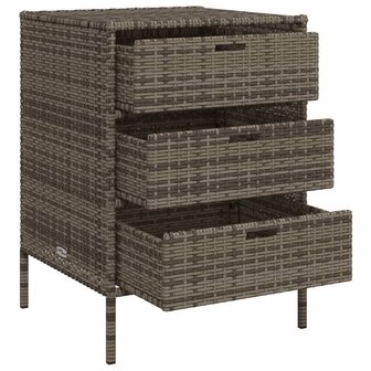 Tuinkast 55x59x80 cm poly rattan grijs 6