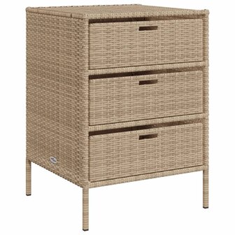 Tuinkast 55x59x80 cm poly rattan beige 2