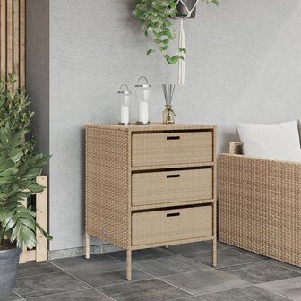 Tuinkast 55x59x80 cm poly rattan beige 3