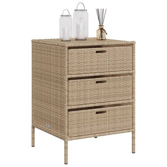 Tuinkast 55x59x80 cm poly rattan beige 4
