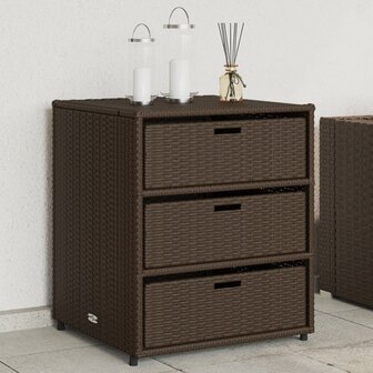 Tuinkast 55x59x69 cm poly rattan bruin 1