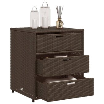 Tuinkast 55x59x69 cm poly rattan bruin 5