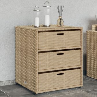Tuinkast 55x59x69 cm poly rattan beige 1