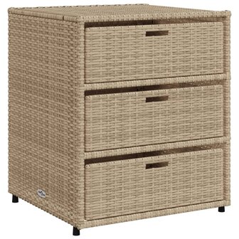 Tuinkast 55x59x69 cm poly rattan beige 2