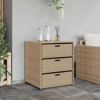 Tuinkast 55x59x69 cm poly rattan beige 3