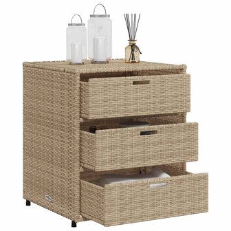 Tuinkast 55x59x69 cm poly rattan beige 5