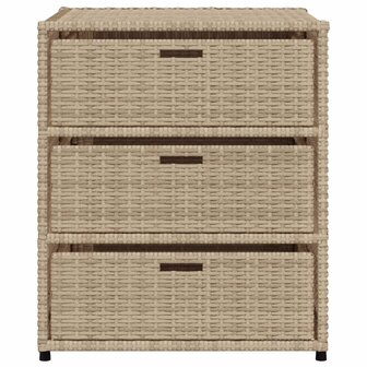 Tuinkast 55x59x69 cm poly rattan beige 7