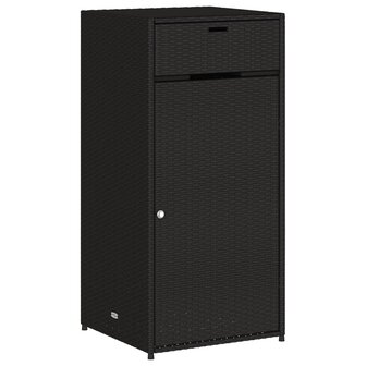 Tuinkast 55x55x111 cm poly rattan zwart 2