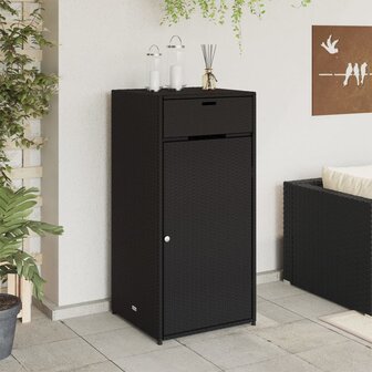 Tuinkast 55x55x111 cm poly rattan zwart 3