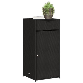 Tuinkast 55x55x111 cm poly rattan zwart 4