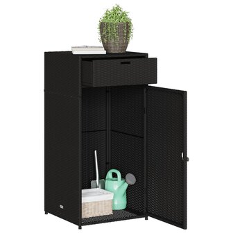 Tuinkast 55x55x111 cm poly rattan zwart 5
