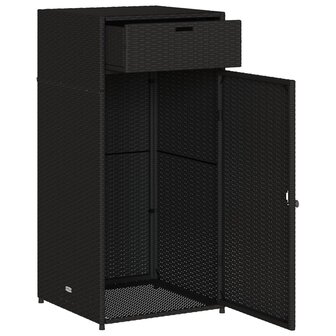Tuinkast 55x55x111 cm poly rattan zwart 6