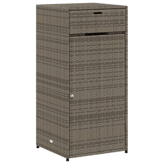 Tuinkast 55x55x111 cm poly rattan grijs 2