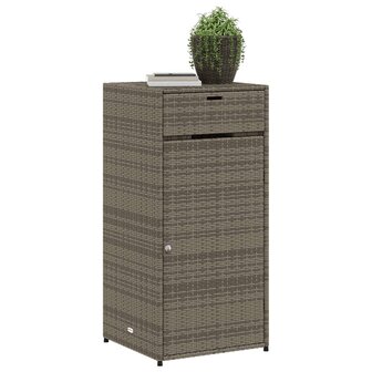 Tuinkast 55x55x111 cm poly rattan grijs 4
