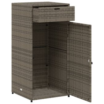 Tuinkast 55x55x111 cm poly rattan grijs 6