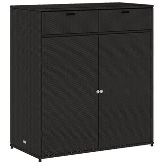 Tuinkast 105x55x113 cm poly rattan zwart 2
