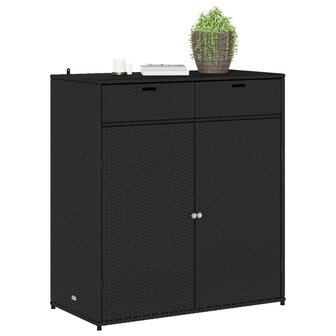 Tuinkast 105x55x113 cm poly rattan zwart 4