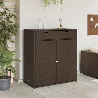 Tuinkast 105x55x113 cm poly rattan bruin 3