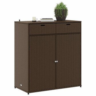 Tuinkast 105x55x113 cm poly rattan bruin 4