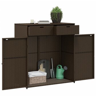 Tuinkast 105x55x113 cm poly rattan bruin 5