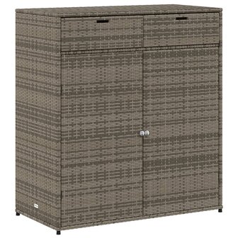 Tuinkast 105x55x113 cm poly rattan grijs 2