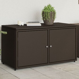 Tuinkast 110x55x60,5 cm poly rattan bruin 1