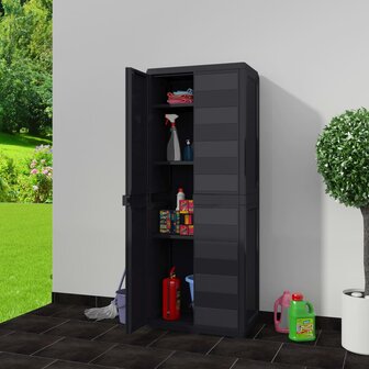 Tuinkast met 3 schappen zwart 2