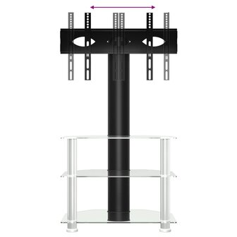 Tv-standaard hoek 3-laags voor 32-70 inch zwart en zilverkleur 7