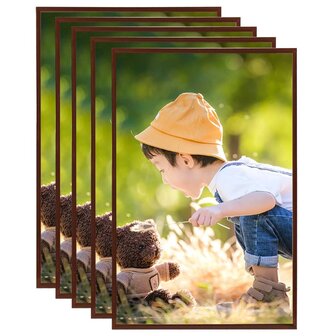 Fotolijsten 5 st voor wand of tafel 70x90 cm MDF bronskleurig 1