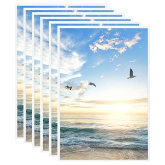 Fotolijsten 5 st voor tafel 21x29,7 cm MDF wit 1