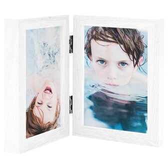 Fotolijst tweeluik 2x(10x15 cm) wit 1