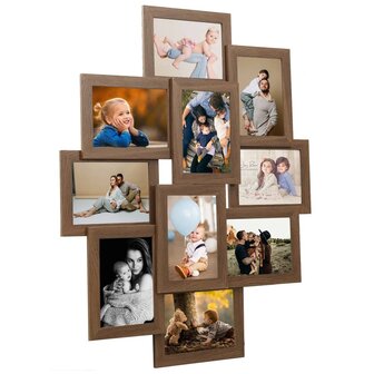 Fotolijst voor 10x(13x18 cm) foto MDF lichtbruin 1