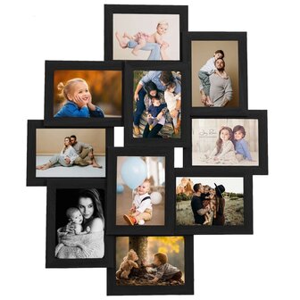 Fotolijst voor 10x(10x15 cm) foto MDF zwart 2