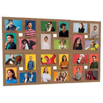 Fotolijst voor 24x(10x15 cm) foto MDF lichtbruin 1