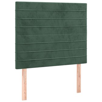 Hoofdborden 2 st 90x5x78/88 cm fluweel donkergroen 2