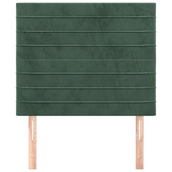 Hoofdborden 2 st 90x5x78/88 cm fluweel donkergroen 3