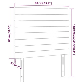 Hoofdborden 2 st 90x5x78/88 cm fluweel donkergroen 8