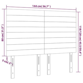 Hoofdborden 4 st 72x5x78/88 cm fluweel donkerblauw 8