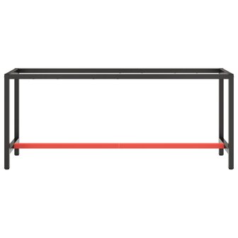 Werkbankframe 190x50x79 cm metaal matzwart en matrood 3