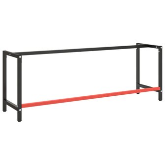 Werkbankframe 220x57x79 cm metaal matzwart en matrood 3