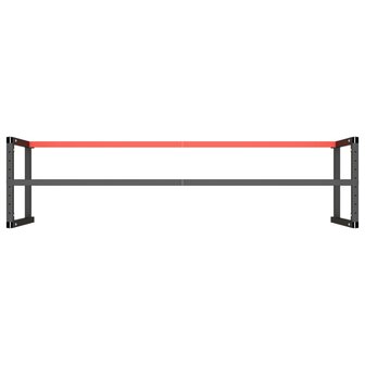 Werkbankframe 220x57x79 cm metaal matzwart en matrood 6