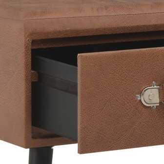 Bank met lades 80 cm kunstleer donkerbruin 7
