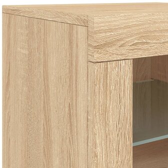 Bijzetkast met LED-verlichting bewerkt hout sonoma eikenkleurig 11