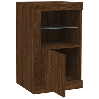 Bijzetkastjes met LED 2 st bewerkt hout bruin eikenkleur 7