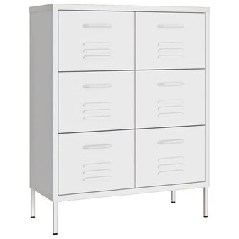 Ladekast 80x35x101,5 cm staal wit 2