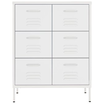 Ladekast 80x35x101,5 cm staal wit 3