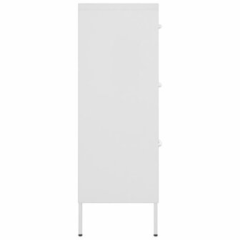Ladekast 80x35x101,5 cm staal wit 4
